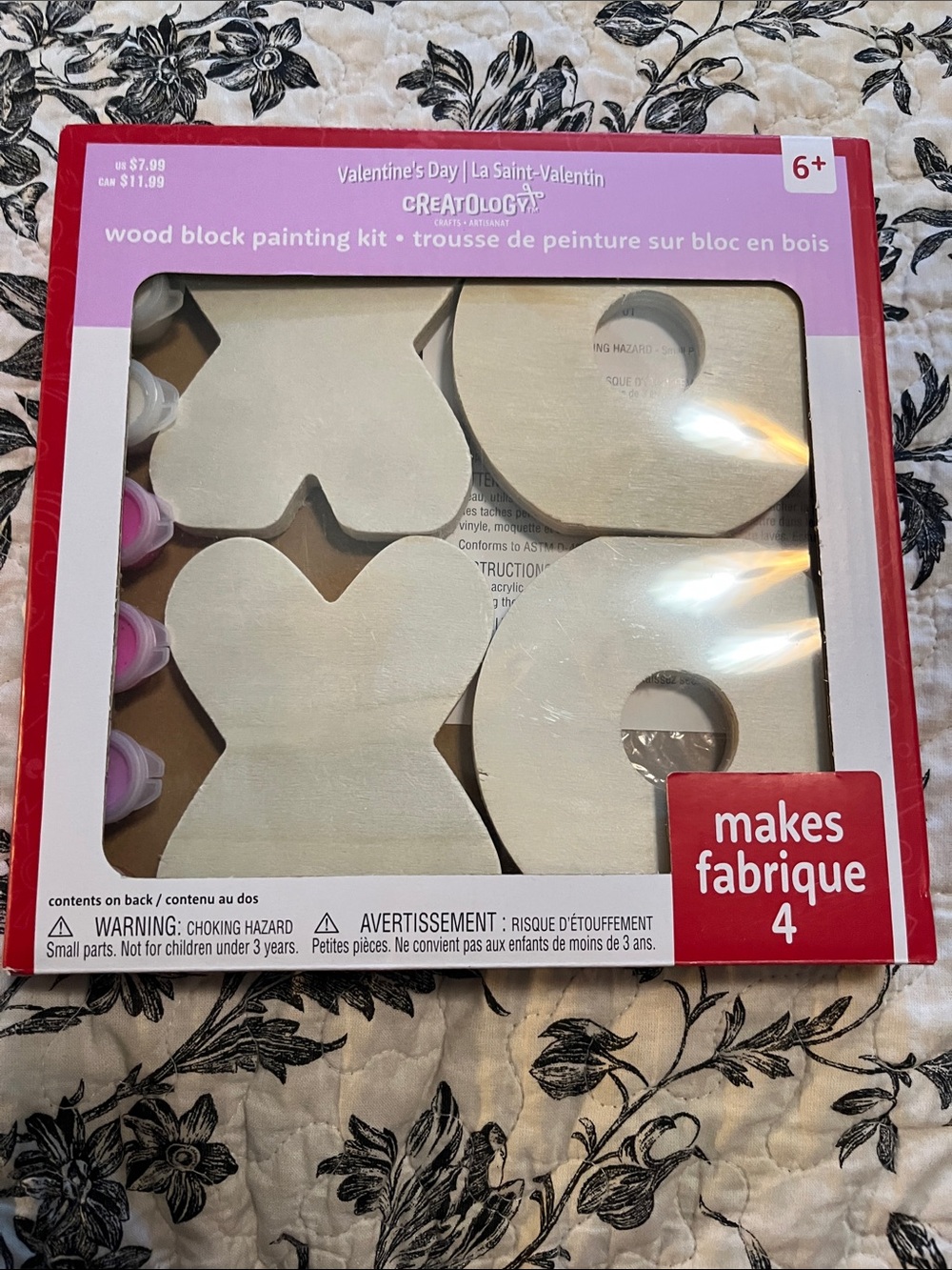 Michaels Creatology Pink and Natural Wood Block Painting Kit